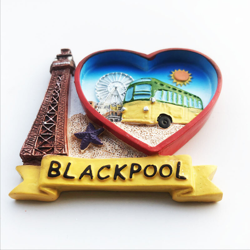 Magnes na lodówkę Blackpool kreatywne rzemiosło dekoracja krajobrazowa kulturowy naklejki informacyjne pamiątki turystyczne
