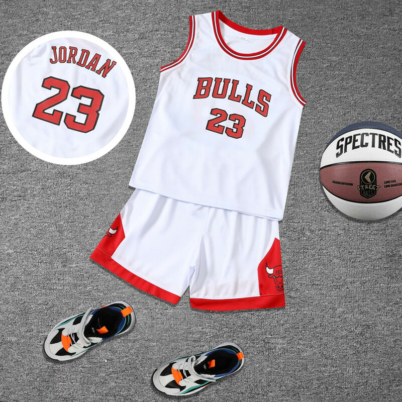 Conjunto de uniforme de baloncesto para niño y niña, camiseta de equipo de juego de escuela primaria, chaleco de entrenamiento, 23, novedad de 23/24