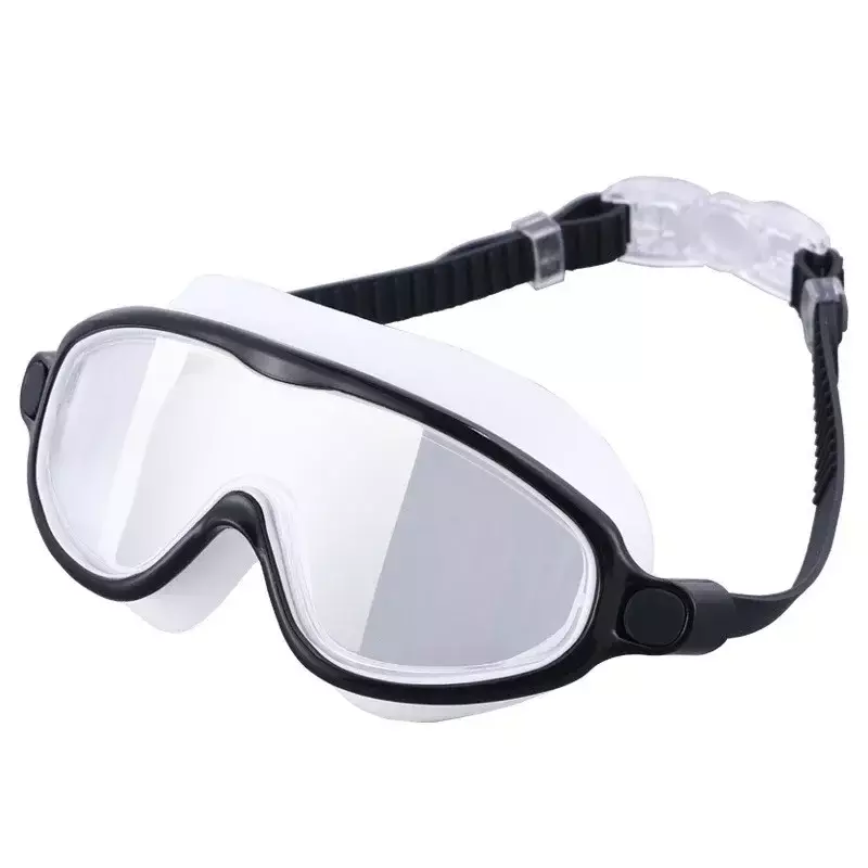 Occhiali da nuoto in silicone morbido impermeabile da nuoto professionale con montatura grande occhiali da nuoto Anti-appannamento UV uomo donna occhiali per uomo donna