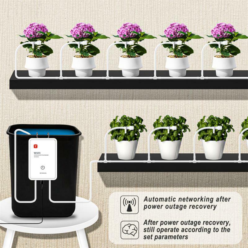 Tuya WiFi ري الحدائق الذكي ، نظام مؤقت للري ، جهاز اختبار درجة حرارة رطوبة التربة ، جهاز مراقبة النباتات الذكية