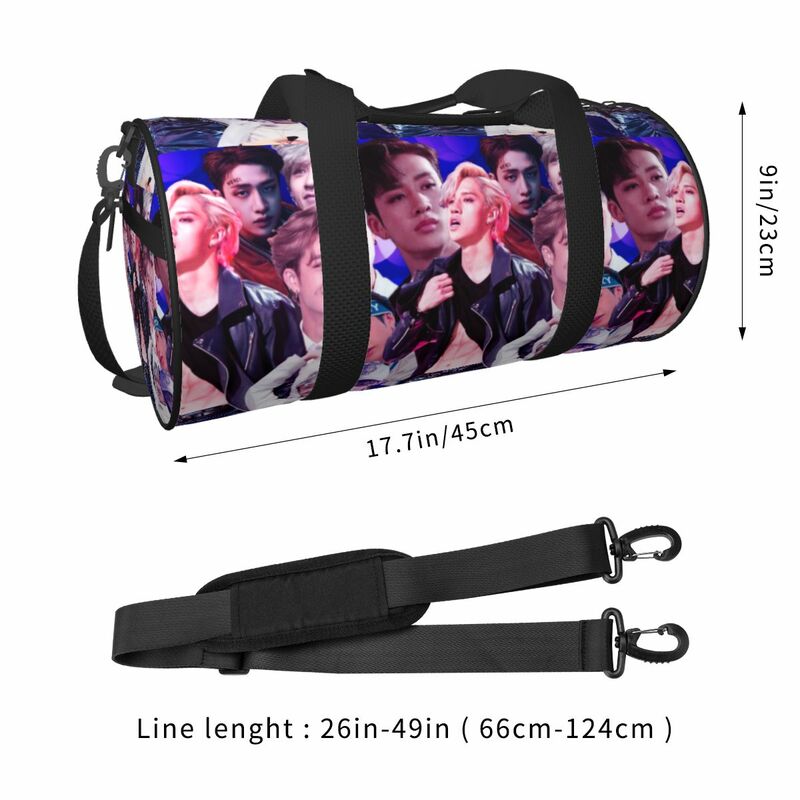 Travel Bag Bang Chan Gym Bag K Pop Boy Weekend Sports Bags Large Luggage Pattern Handbag Cute Fitness Bag For Male Female