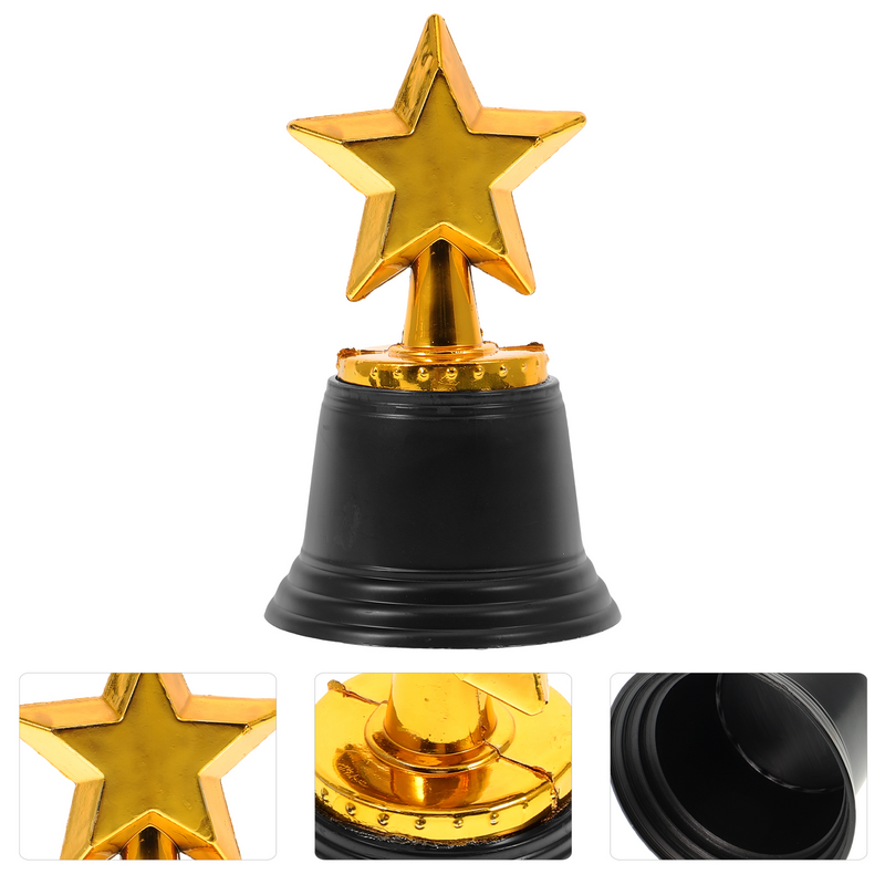 Toyvian Kids Toys Star Shiny Competition Star Small Trophies For Kidss Pack 6 Bulk 4.8 Inch Fake Trophies For Kids Kids Party
