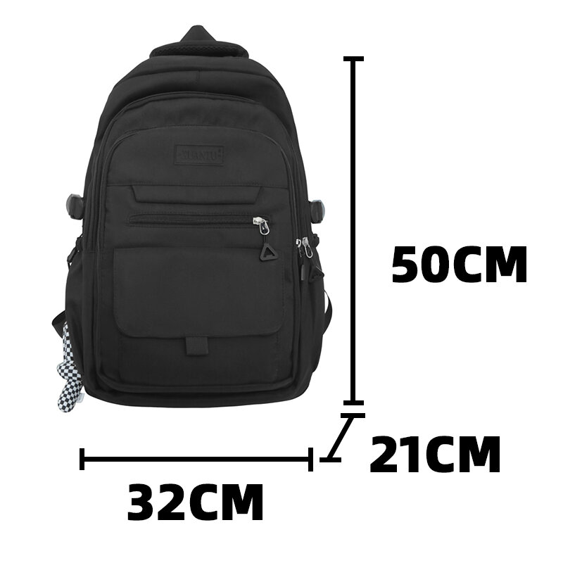 Mochila escolar de lona de gran capacidad para estudiantes, bolso escolar Simple de color sólido para jóvenes, mochila de viaje de alta calidad, 2023