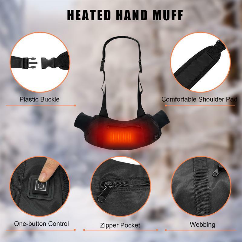 Ogrzewany pokrowiec ogrzewacz dłoni USB szybki podgrzewania rękawica termiczna torba taliowa 3 biegów dostosowująca zimowe ocieplenie rękawice wędkarskie kempingowe na zewnątrz