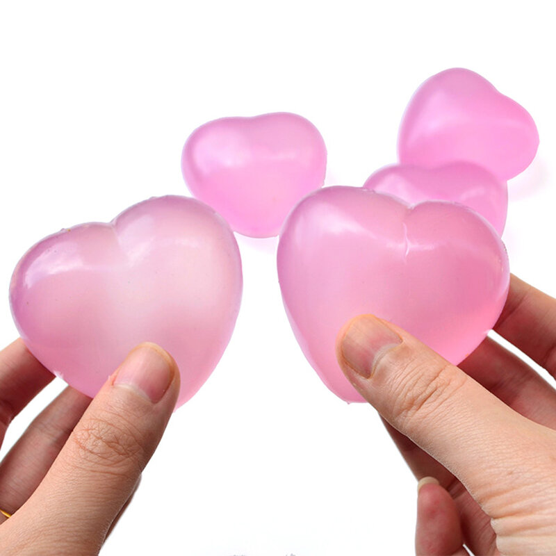 1pc Color-changing Love Heart Squeeze Toys Kids Anti Stress Relief Ball Fidget Decompression Toys Photochromic