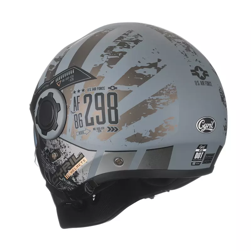 Casco Moto integrale Open Face casco modulare a doppia lente DOT ECE approvato CYRIL OP12A uomo donna Retro Moto casco
