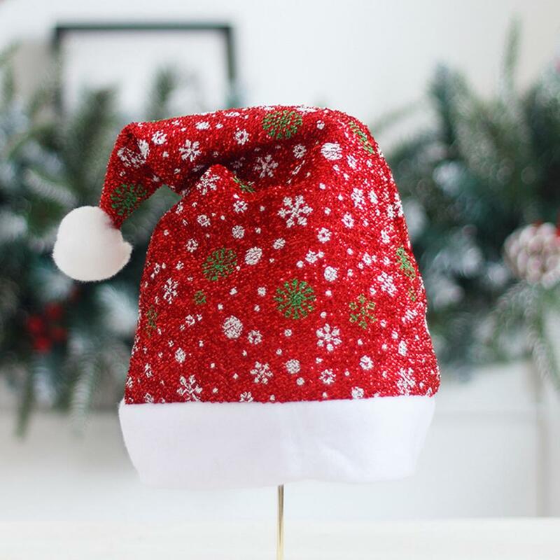 귀엽고 세련된 화려한 눈송이 패턴 두꺼운 크리스마스 모자, 가을/겨울용 모자, 가정용 올 매치
