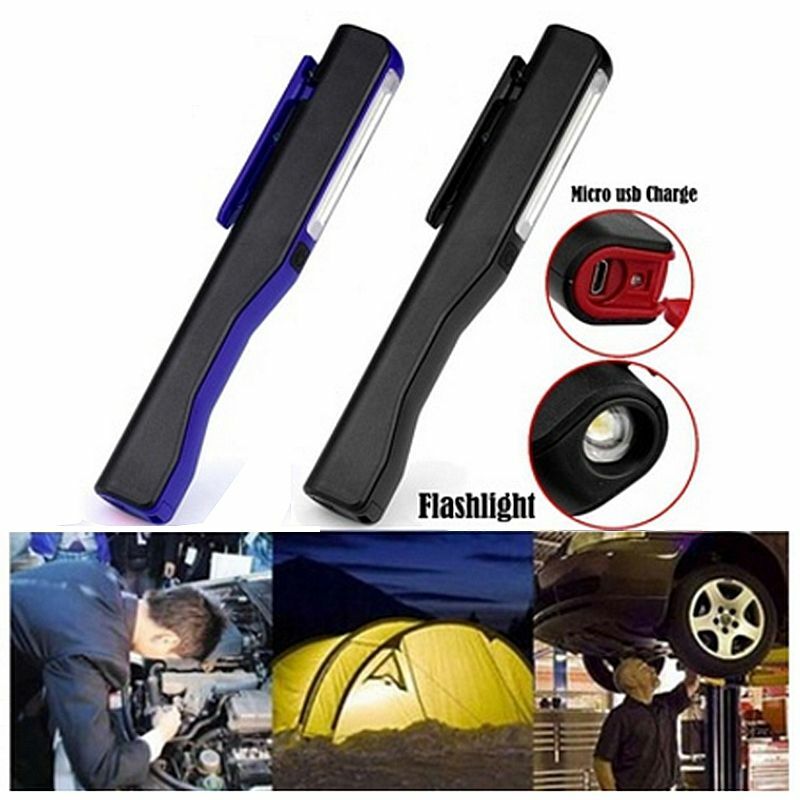 New Rechargeable LED COB Portable Camping Work Inspection Light Lamp Hand Torch Magnetic For Household Workshop Automobile Campi