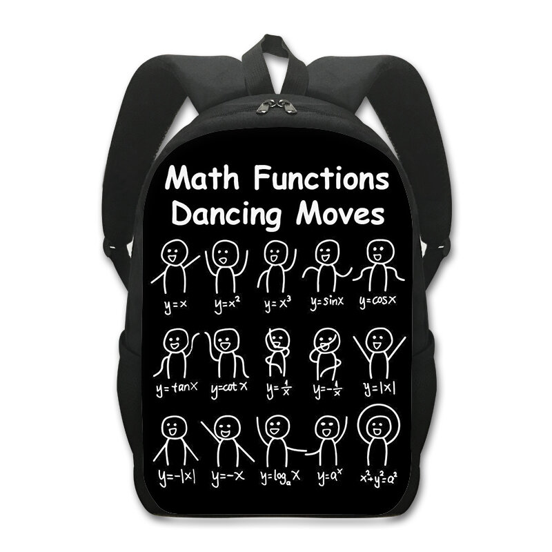 Sac à dos drôle d'algèbre pour enfants, sacs d'école de formule mathématique, sacs de danse mathématiques, sac à livres pour adolescents, garçons et filles