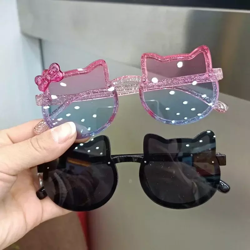 Gafas de sol sin montura para niños y niñas, lentes de sol con diseño de oso de dibujos animados de animales, para exteriores, verano, 2024