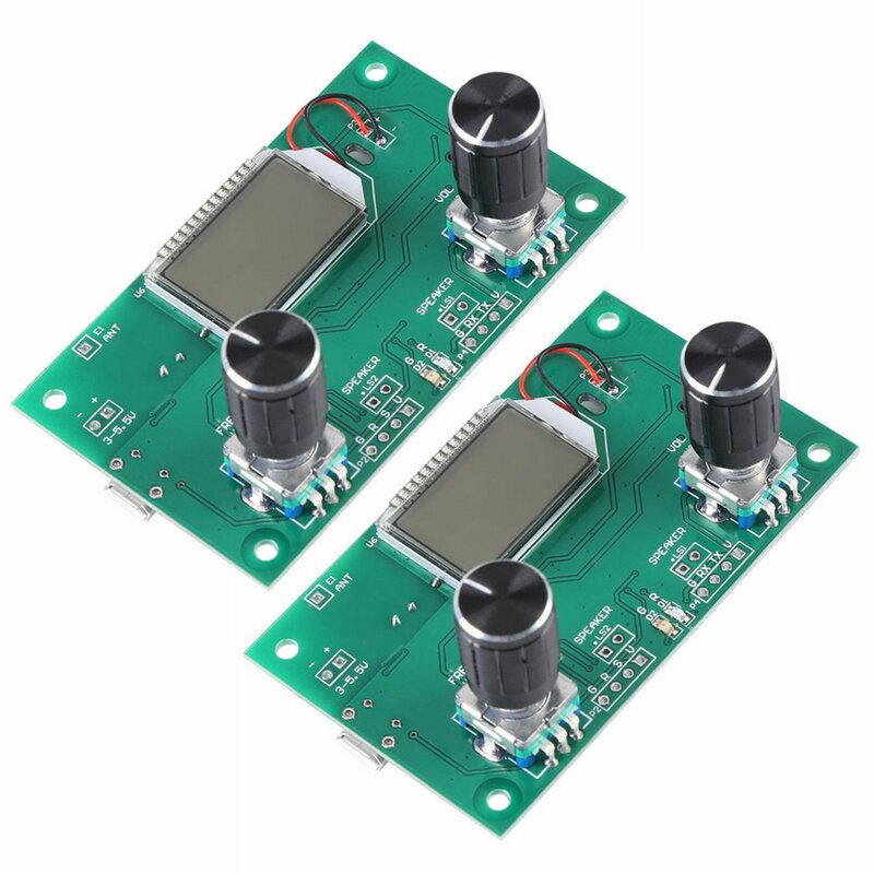 2X modul penerima Radio FM 87-108MHz modul penerimaan Stereo modulasi frekuensi dengan tampilan Digital LCD 3-5V DSP PLL
