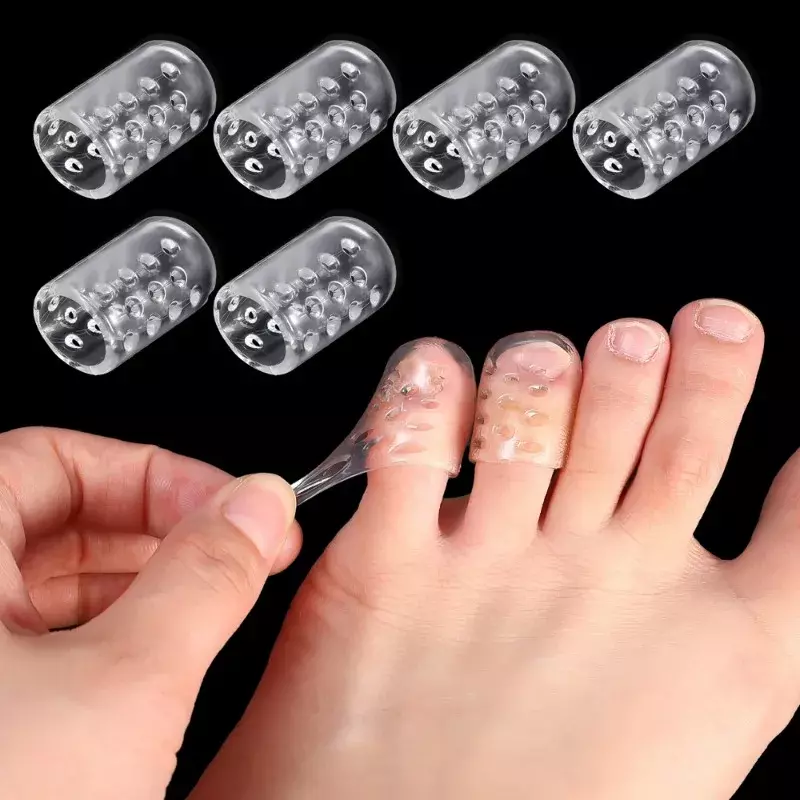 20 buah penutup pelindung jari kaki silikon, Pelindung jari kaki Anti gesekan berongga mencegah lecet, penutup pelindung kaki