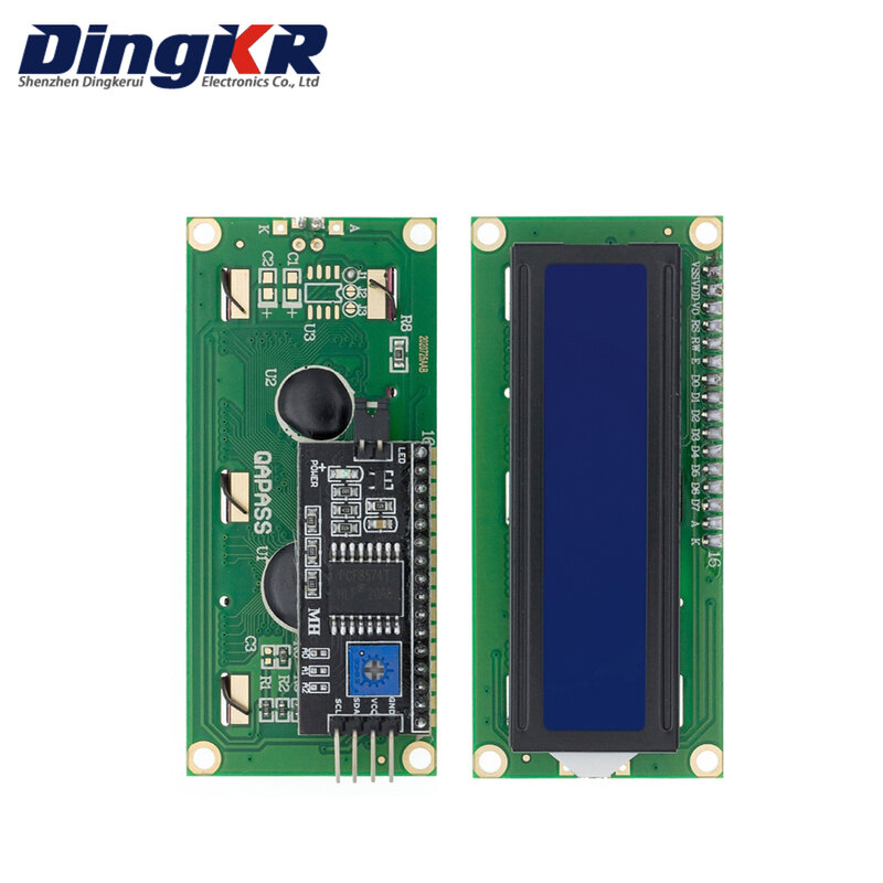 LCD1602 modul LCD 1602 layar biru/kuning hijau 16x2 karakter tampilan LCD PCF8574T PCF8574 IIC I2C antarmuka 5V untuk arduino