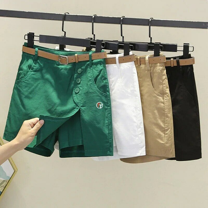 Летняя женская юбка-брюки для гольфа с высокой талией, спортивные шорты для гольфа, свободная трапециевидная юбка, широкие штаны, защитные брюки, женская одежда для гольфа, юбка