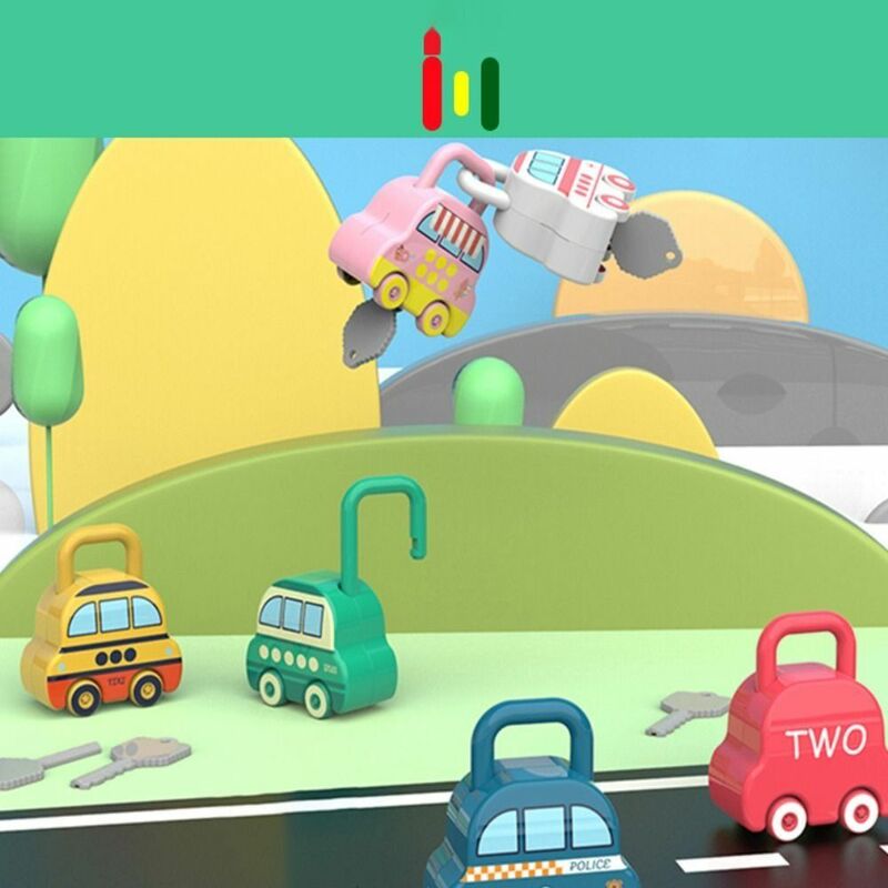 Zabawki w zakresie umiejętności motorycznych do zabawki edukacyjne upominkowych dla dzieci zabawki sensoryczne kłódka z kluczem gier samochodowych klucze do samochodu pasujących zabawek
