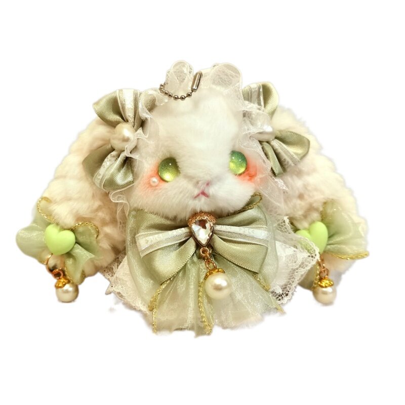 Dophee Original Cute Lolita Rabbit Pendant Cartoon Car Keychain Creative Girl Healing Series Gift Girls Pink Pendant