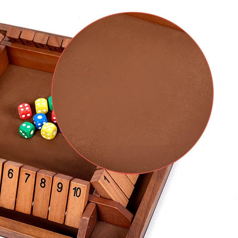 Zamknij drewniane kostki grę planszową Box Box dla 2-4 graczy, aby zamknąć tablica zestaw gier kości do klubu na imprezę gry w picie