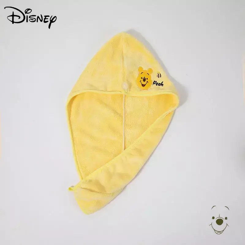 Disney-gorro de pelo seco de lana de Coral Winnie The Pooh para niños, gorro de ducha de dibujos animados, secado rápido, absorbe el agua, toalla, regalo de fiesta
