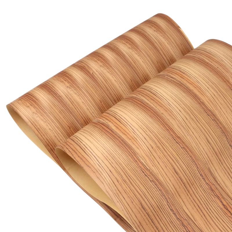 Kayu alami Veneer Ash eboni Rosewood merah Walnut Zebra untuk mebel dukungan Kraftpaper sekitar 60cm x 2.5m 0.3mm