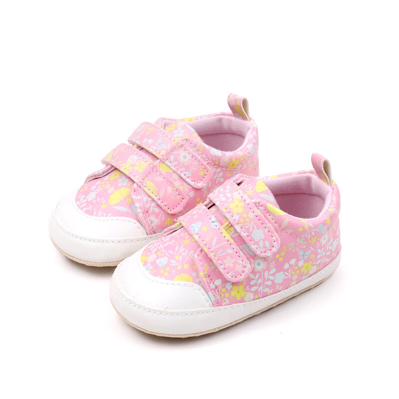 Zapatos Deportivos antideslizantes de fondo suave para niñas pequeñas, Flores rotas, zapatos para caminar para bebés, primavera y otoño