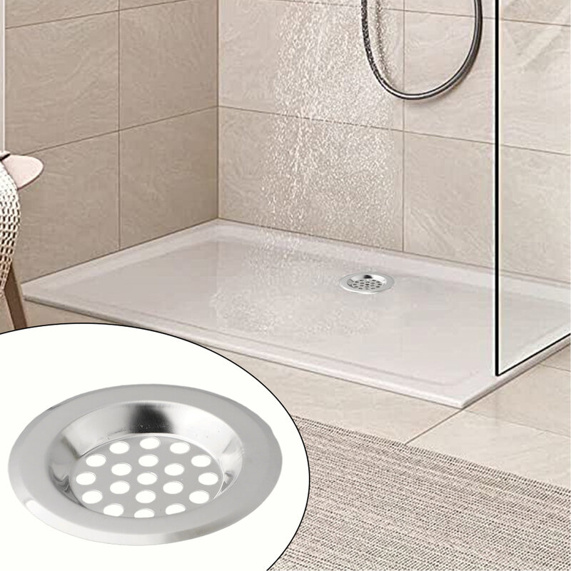 Antiblocking Practical Bathroom Sink Strainer Filter Drain Net Hole Filter Round Sewer Stainless Steel 1 Pcs 75mm