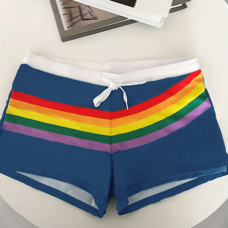 Board Swimwear Swimwear Underwear Boxer Brand New Comfortable High Quality Polyester Rainbow Shorts Square Leg