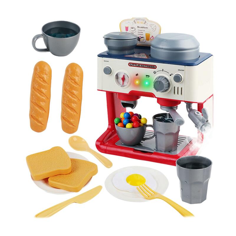 Juego de cafetera de juguete para niños, máquina de Espresso, electrodomésticos pequeños, juguetes de aprendizaje de habilidades básicas, juguetes de cocina Montessori, regalos
