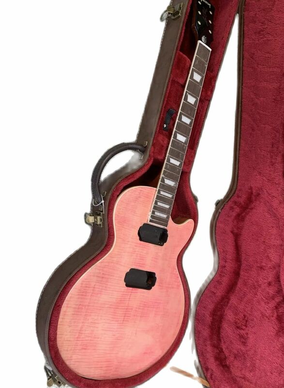 Memiliki Gib $ on ~ logo gitar listrik, pink api maple, mahoni tubuh, dibuat di Cina, pengiriman gratis, Kustom 20 hari kapal