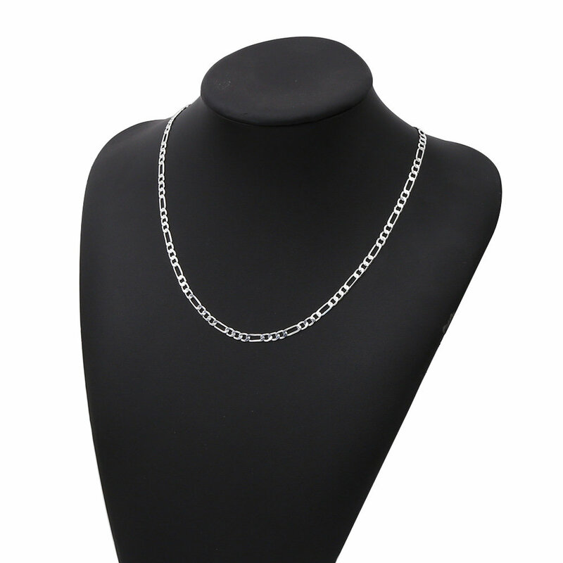 925 Sterling Silver 16-30 Inches Figaro Chain Necklace Men Women Fashion Simple Chain Wedding Christmas Gift Jewelry Accessories