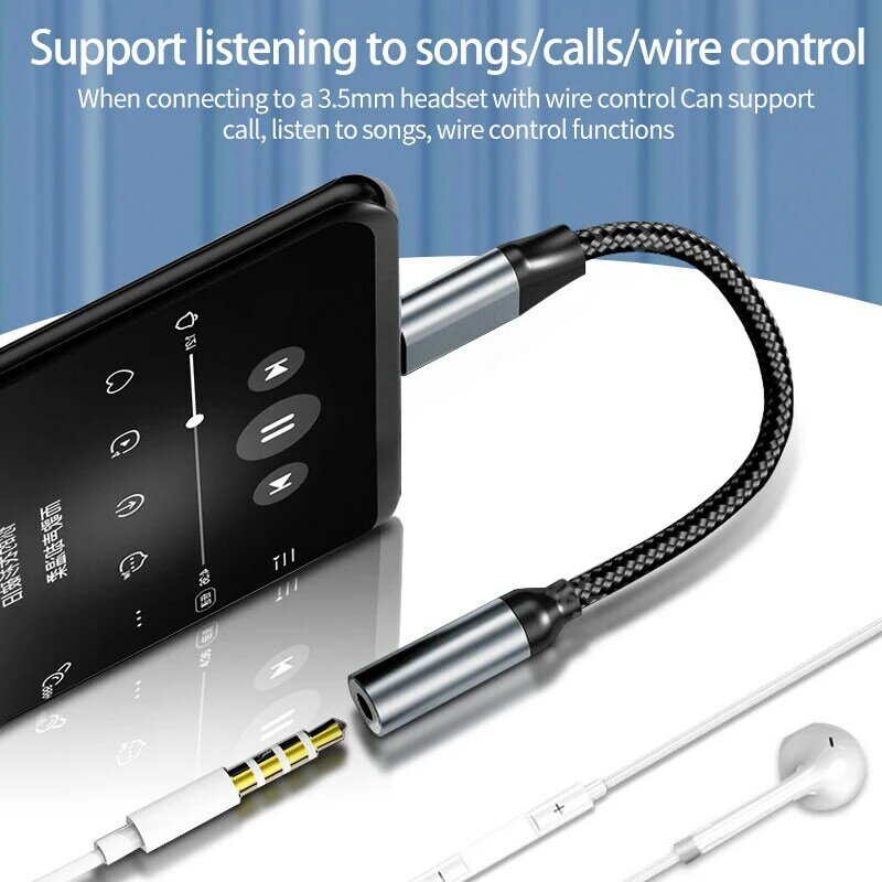 Кабель-переходник с USB Type C на 3,5 мм Aux Type-c 3 5 Jack, аудиокабель для наушников, кабель-конвертер для iPhone 15 Samsung Galaxy S24 S23 Ultra