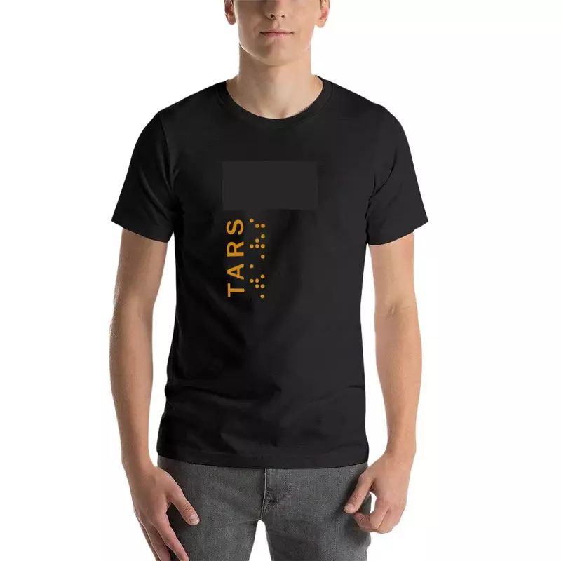 Camiseta anime slim fit masculina, TARS interestelar, roupa estética, preta