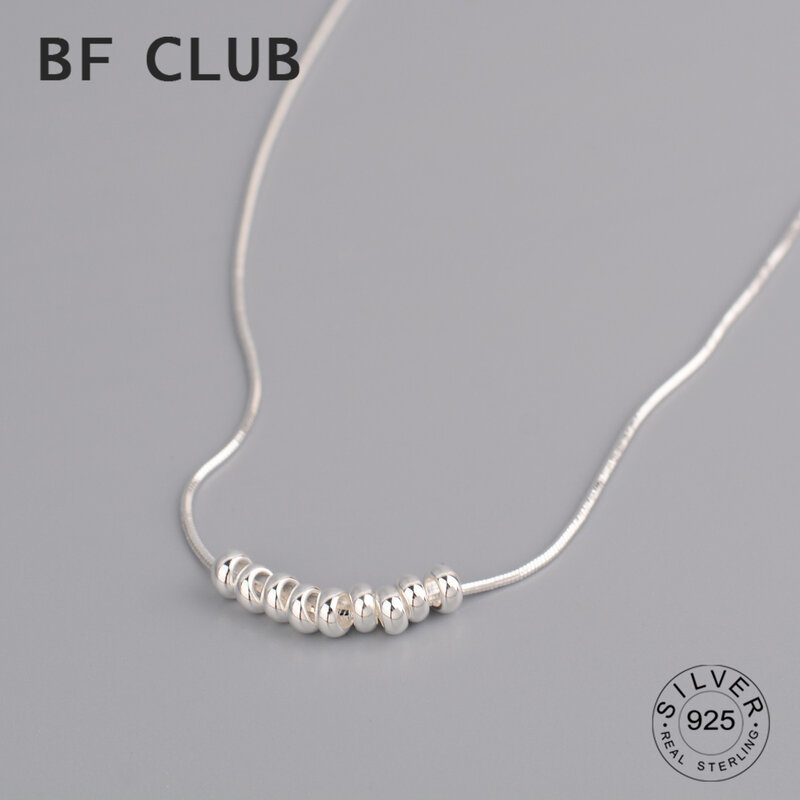 Collana girocollo a catena in argento Sterling 100% 925 per donna Trendy Fashion Ball Fine Jewelry regalo di compleanno per la festa nuziale