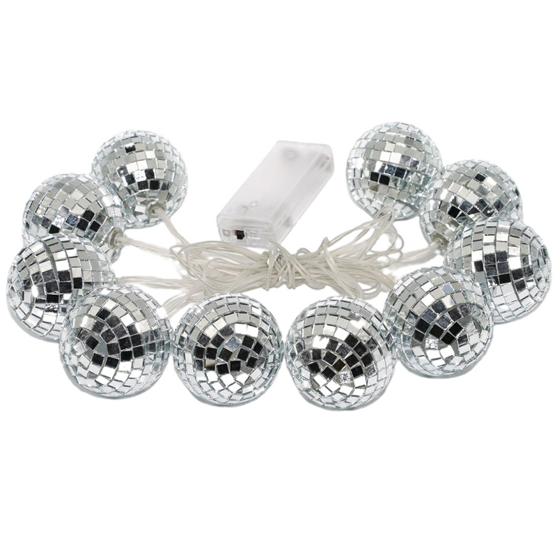 1 Set of LED Disco Ball String Light Mirror LED Party String Light Outdoor String Lightsative Hanging Light Patio Light
