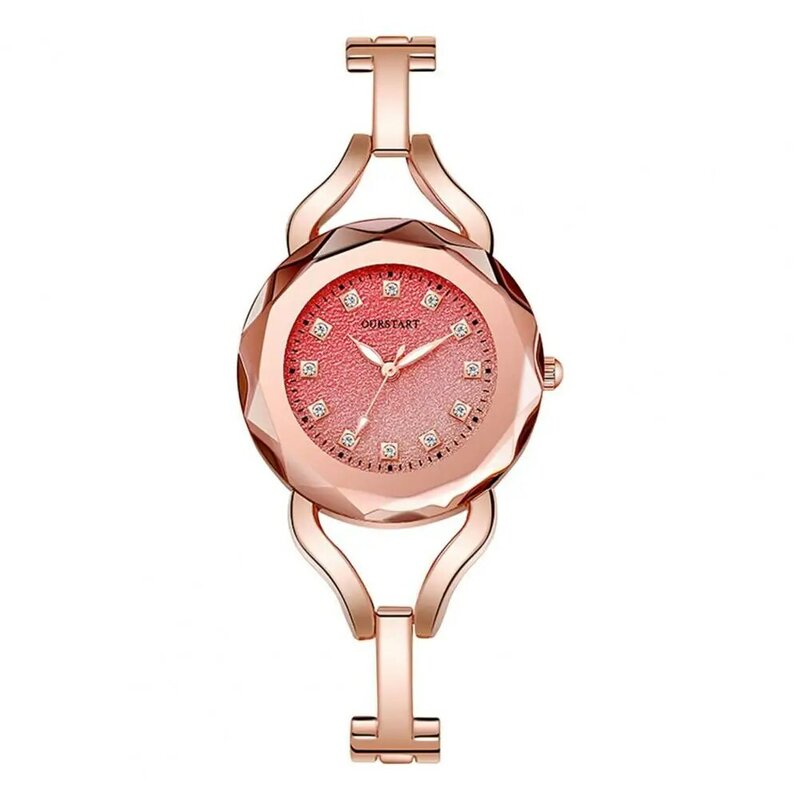 Reloj de cuarzo elegante para mujer, reloj de alta precisión con esfera de Color degradado, correa de diamantes de imitación, alta precisión