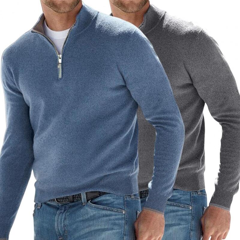 2024 Men's Sweatshirt Spring/Autumn Pullover Half Zip Pullover Men's Hoodie Outdoor Sweatshirt Autumn Solid Color