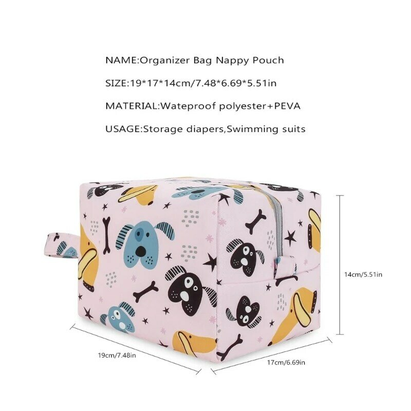 F62D Stroller Diapers Bag Large Capacity Waterproof Baby Diaper Storage Bag