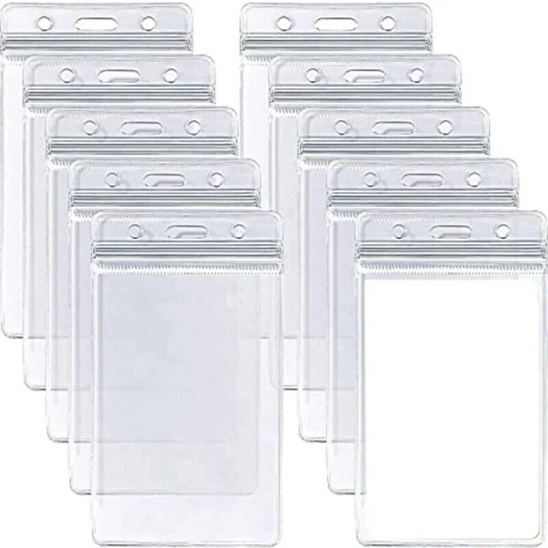 10 pz/lotto manicotto di copertura della carta di lavoro verticale orizzontale custodia protettiva per porta Badge con etichetta d'identità in vinile trasparente