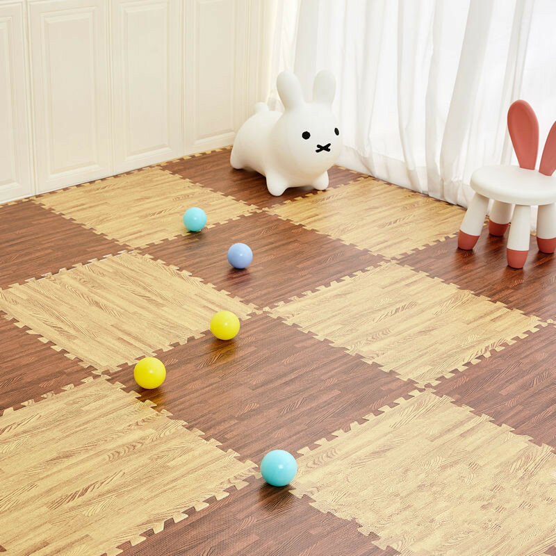 Tapis de jeu Puzzle pour bébé, 16 pièces, 30x30cm, en Grain de bois, tapis de sol pour enfants