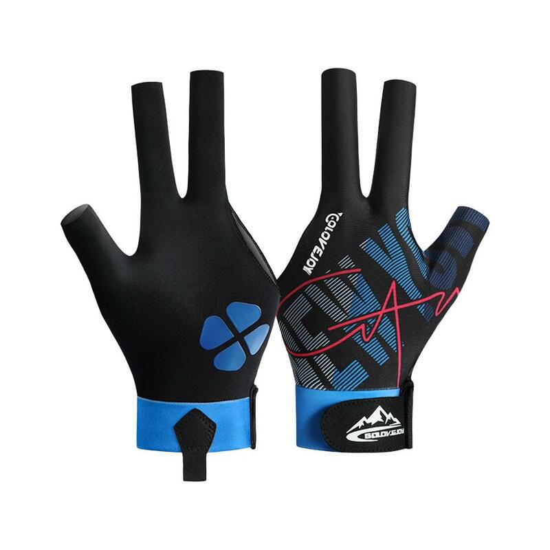 1 buah sarung tangan Biliar tangan kiri sarung tangan Snooker tiga jari sarung tangan elastis stiker latihan biliar sarung tangan anti selip K7V6