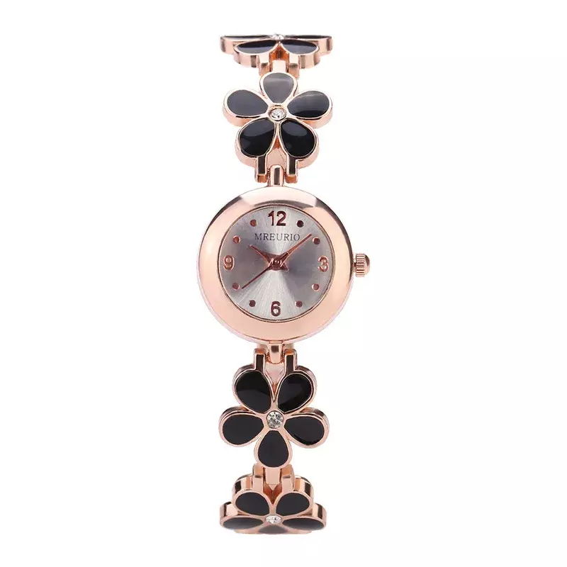 Relógio de pulseira de flores simples feminino, Fashion, Pequeno, Fresco