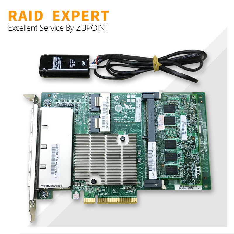 Zupoint P822/2GB FBWC 6GB การ์ดควบคุมการโจมตี SAS SATA 615418-B21 PCI E RAID Expander CARD