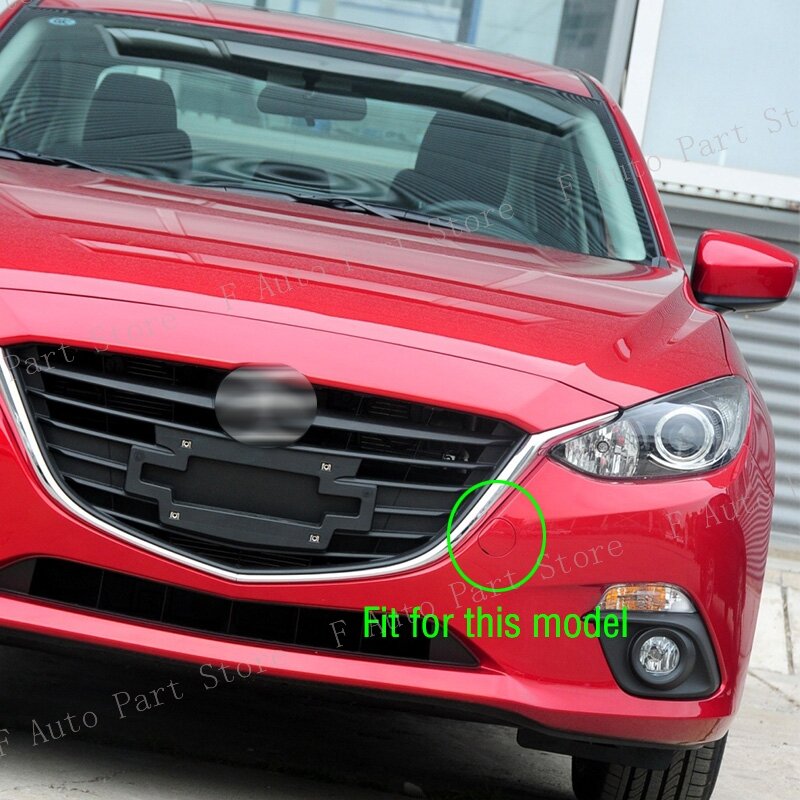 Tappo di copertura del gancio di traino del paraurti anteriore dell'auto per Mazda 3 Axela 2014 2015 2016 rimorchio che trasporta il coperchio della copertura dell'occhio nero bianco argento rosso