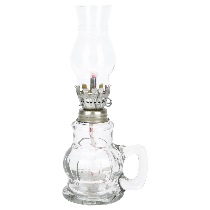 Linterna de aceite de vidrio de estilo Retro, cubierta de vidrio, lámpara de queroseno, herramienta de iluminación para el hogar
