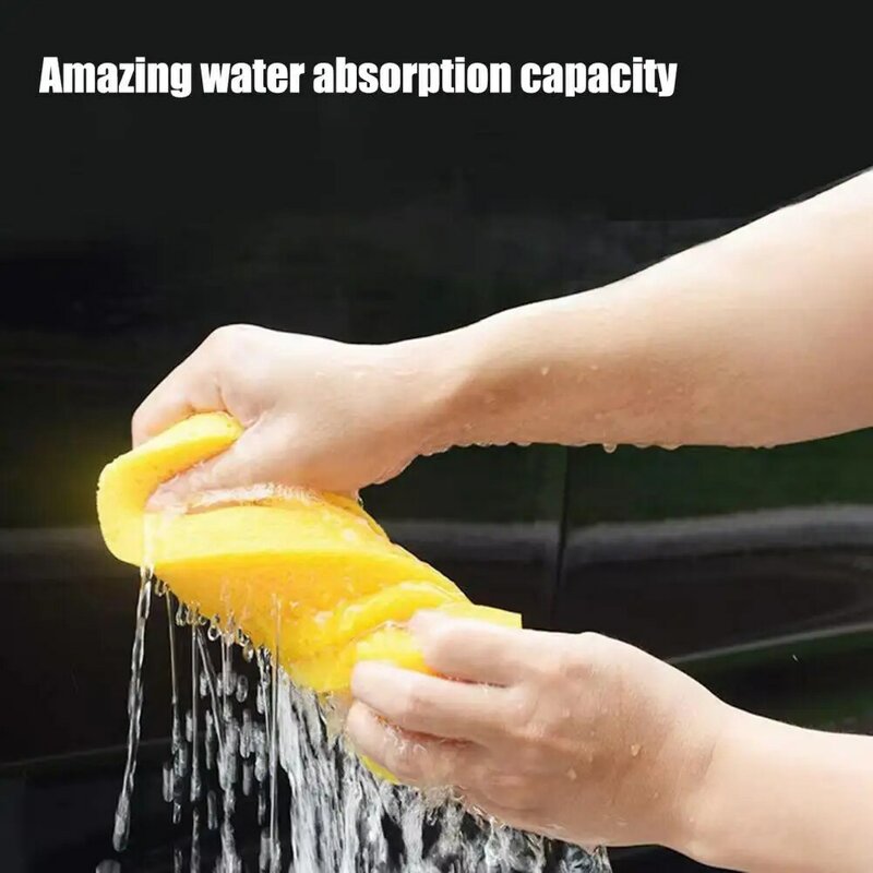 Waxing Sponge Soft Polishing Simple High Density Quick Drying Clean Dust Hand Tool Honeycomb Car Yellow Sponge Block for Car