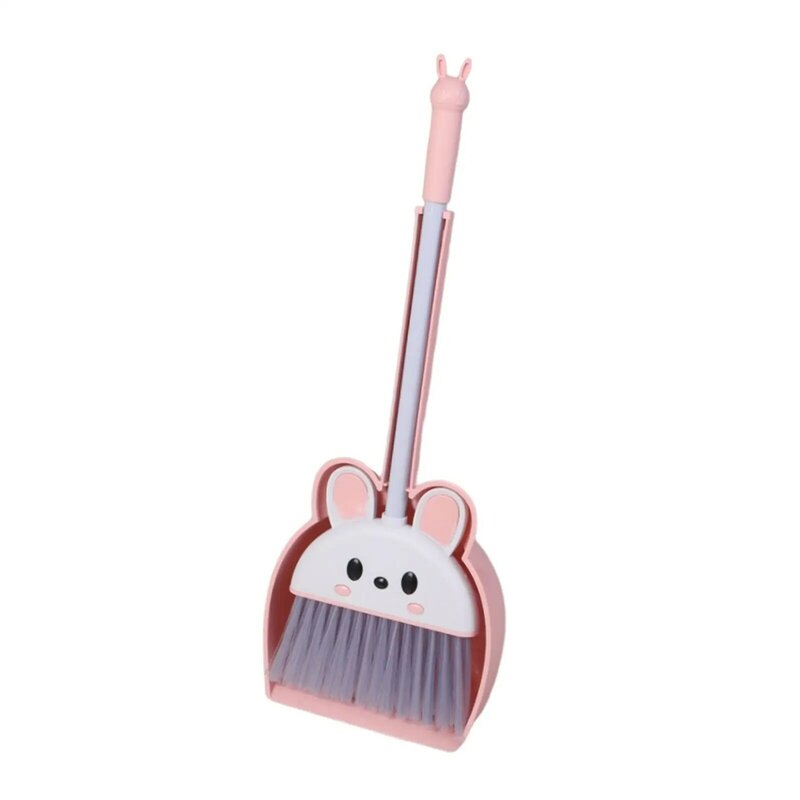 Little Housekeeping Helper Set Cute Rabbit Birthday Gifts Early Learning Toddlers Broom Set for Kindergarten Age 3-6 Years Old