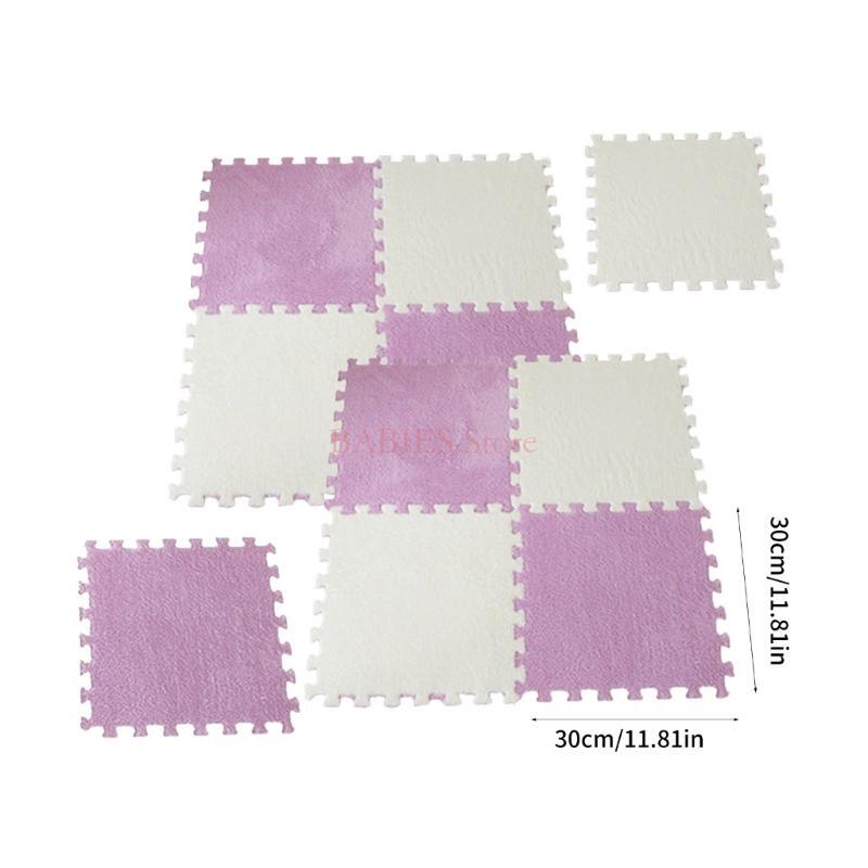 C9GB Pack of 10pcs Splicing Mat Anti-fall Bedside Cushion Pad Toddlers Room Carpet Baby Playing Mats 30x30cm/11.8x11.8inch