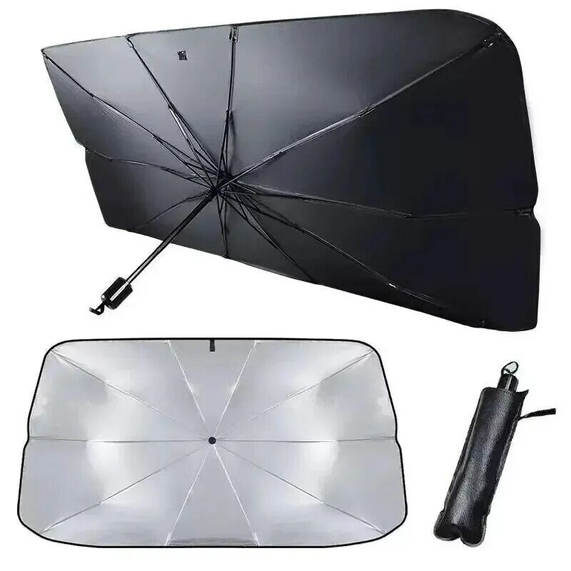 Parasol delantero plegable para parabrisas de coche, sombrilla tipo sombrilla para ventana de coche, accesorios de protección solar de verano
