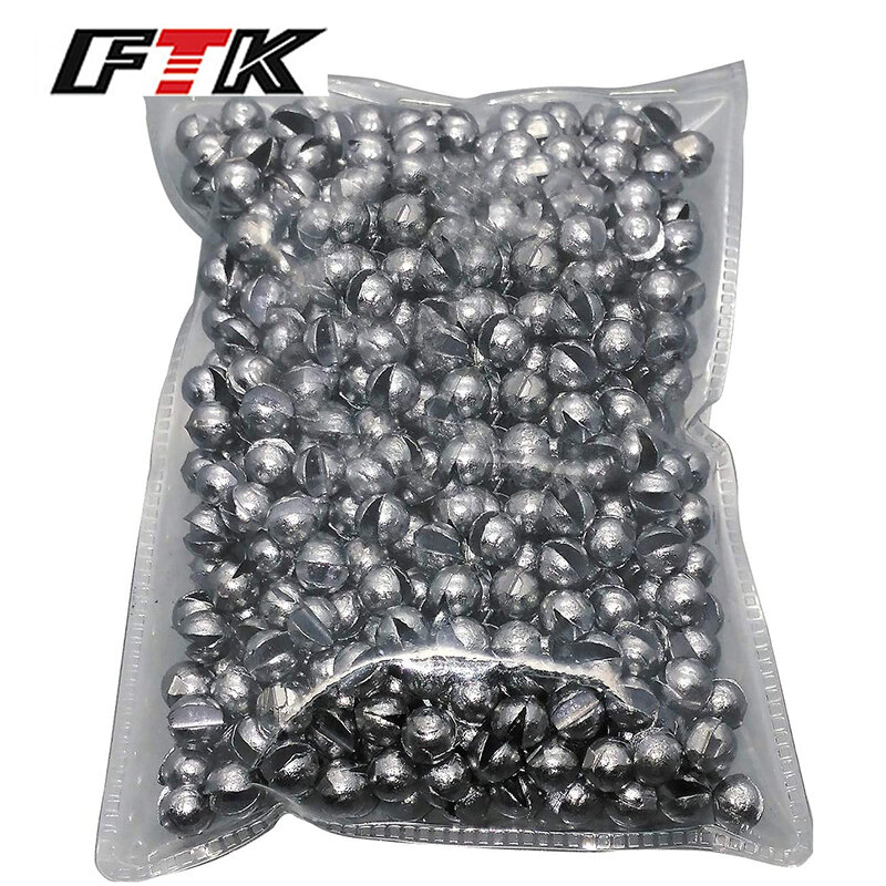 FTK-Split Shot Pesos Sinkers Kit, redondo, removível, chumbo, ovo, 100pcs