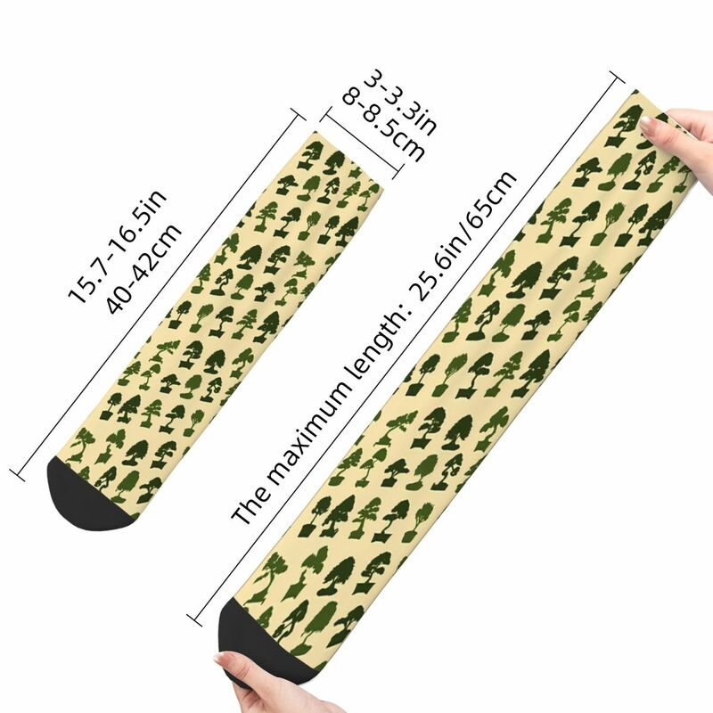 Kaus kaki pola Bonsai Pria Wanita, stoking musim semi Harajuku