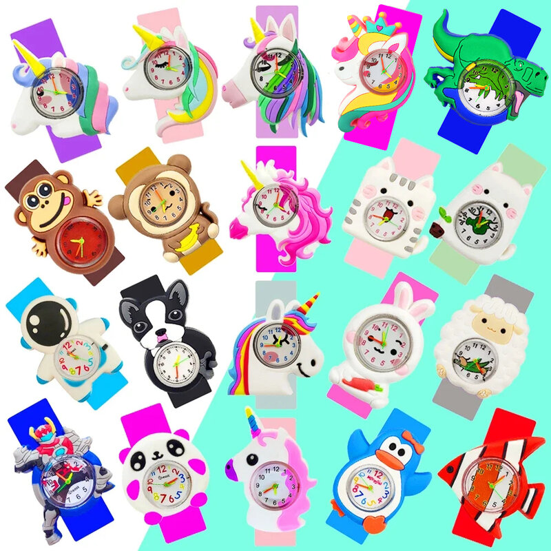 Water Land Air Animal Team Children Watch Baby Learning Time bracciale Toy Kids Slap Watches Girls Boys Kid regalo di compleanno orologio